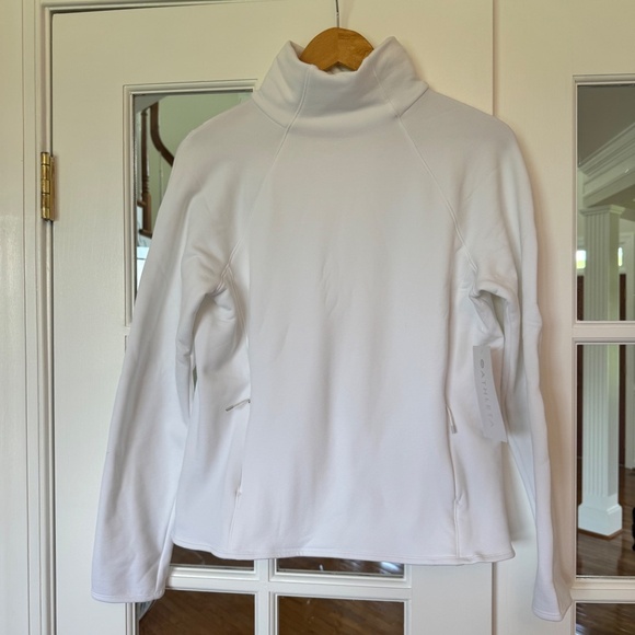 NWT! Altitude Fleece Lined Funnel Neck Sweatshirt, BRIGHT WHITE, SIZE XS - Picture 5 of 6